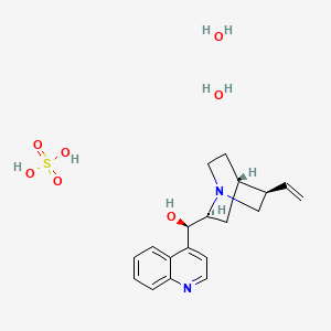 molecular formula C19H28N2O7S B8057796 (R)-[(2S,4S,5R)-5-ethenyl-1-azabicyclo[2.2.2]octan-2-yl]-quinolin-4-ylmethanol;sulfuric acid;dihydrate 