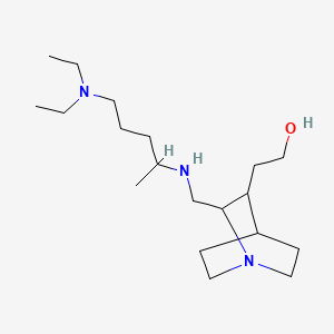 molecular formula C19H39N3O B8057797 2-[2-({[5-(Diethylamino)pentan-2-yl]amino}methyl)-1-azabicyclo[2.2.2]oct-3-yl]ethanol CAS No. 63716-82-5
