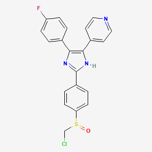 molecular formula C21H15ClFN3OS B8057852 4-[2-[4-(chloromethylsulfinyl)phenyl]-4-(4-fluorophenyl)-1H-imidazol-5-yl]pyridine 