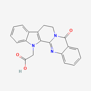 molecular formula C20H15N3O3 B8057902 2-(14-Oxo-3,13,21-triazapentacyclo[11.8.0.02,10.04,9.015,20]henicosa-1(21),2(10),4,6,8,15,17,19-octaen-3-yl)acetic acid 