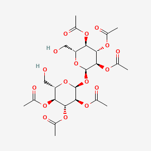 molecular formula C24H34O17 B8057925 [(2S,3S,4R,5S,6S)-4,5-diacetyloxy-2-(hydroxymethyl)-6-[(2R,3R,4S,5R,6R)-3,4,5-triacetyloxy-6-(hydroxymethyl)oxan-2-yl]oxyoxan-3-yl] acetate 