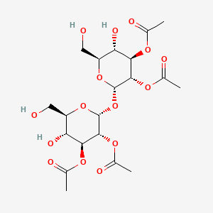 molecular formula C20H30O15 B8057931 [(2R,3R,4S,5R,6R)-3-acetyloxy-2-[(2S,3S,4R,5S,6S)-3,4-diacetyloxy-5-hydroxy-6-(hydroxymethyl)oxan-2-yl]oxy-5-hydroxy-6-(hydroxymethyl)oxan-4-yl] acetate 