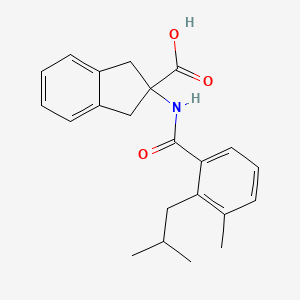 molecular formula C22H25NO3 B8057938 2-(2-Isobutyl-3-methyl-benzoylamino)-indan-2-carboxylic acid 