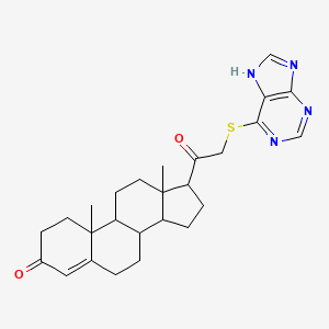 10,13-dimethyl-17-[2-(7H-purin-6-ylsulfanyl)acetyl]-1,2,6,7,8,9,11,12,14,15,16,17-dodecahydrocyclopenta[a]phenanthren-3-one