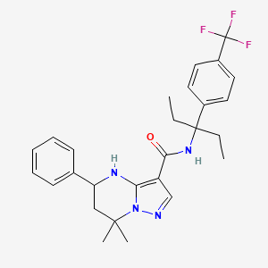 N-{1-Ethyl-1-[4-(trifluoromethyl)phenyl]propyl}-7,7-dimethyl-5-phenyl-4,5,6,7-tetrahydropyrazolo[1,5-a]pyrimidine-3-carboxamide