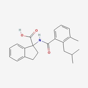 molecular formula C22H25NO3 B8057955 1-[[3-Methyl-2-(2-methylpropyl)benzoyl]amino]-2,3-dihydroindene-1-carboxylic acid 