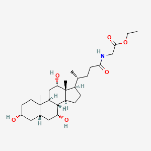 Ethyl 2-[[(4R)-4-[(3R,5S,7R,8R,9S,12S,13R,14S,17R)-3,7,12-trihydroxy-10,13-dimethyl-2,3,4,5,6,7,8,9,11,12,14,15,16,17-tetradecahydro-1H-cyclopenta[a]phenanthren-17-yl]pentanoyl]amino]acetate