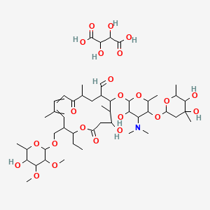 molecular formula C49H81NO23 B8058002 2,3-Dihydroxybutanedioic acid;6-[5-(4,5-dihydroxy-4,6-dimethyloxan-2-yl)oxy-4-(dimethylamino)-3-hydroxy-6-methyloxan-2-yl]oxy-16-ethyl-4-hydroxy-15-[(5-hydroxy-3,4-dimethoxy-6-methyloxan-2-yl)oxymethyl]-5,9,13-trimethyl-2,10-dioxo-1-oxacyclohexadeca-11,13-diene-7-carbaldehyde 