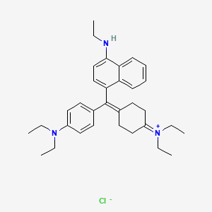 molecular formula C33H44ClN3 B8058114 4-{[4-(diethylamino)phenyl][4-(ethylamino)naphthalen-1-yl]methylidene}-N,N-diethylcyclohexan-1-iminium chloride 