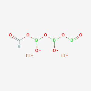molecular formula CHB3Li2O7 B8058139 Dilithium;formyloxy-[oxido(oxoboranyloxy)boranyl]oxyborinate 