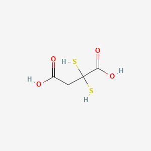 molecular formula C4H6O4S2 B8058163 2,2-Disulfanylbutanedioic acid 