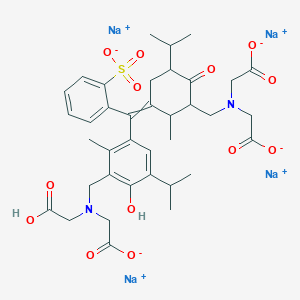 molecular formula C37H44N2Na4O13S B8058178 Tetrasodium;2-[carboxylatomethyl-[[3-[[3-[[carboxylatomethyl(carboxymethyl)amino]methyl]-4-hydroxy-2-methyl-5-propan-2-ylphenyl]-(2-sulfonatophenyl)methylidene]-2-methyl-6-oxo-5-propan-2-ylcyclohexyl]methyl]amino]acetate 