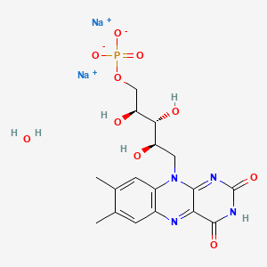 molecular formula C17H21N4Na2O10P B8058214 Sodium (2S,3R,4R)-5-(7,8-dimethyl-2,4-dioxo-3,4-dihydrobenzo[g]pteridin-10(2H)-yl)-2,3,4-trihydroxypentyl phosphate hydrate 