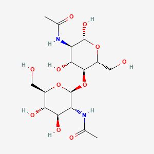 molecular formula C16H28N2O11 B8058312 N-((2R,3R,4R,5S,6R)-5-(((2S,3R,4R,5S,6R)-3-Acetamido-4,5-dihydroxy-6-(hydroxymethyl)tetrahydro-2H-pyran-2-yl)oxy)-2,4-dihydroxy-6-(hydroxymethyl)tetrahydro-2H-pyran-3-yl)acetamide CAS No. 35991-83-4