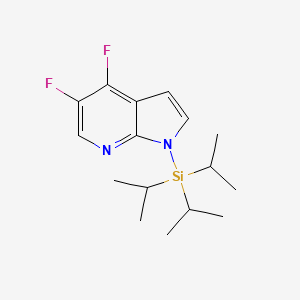 molecular formula C16H24F2N2Si B8058353 1H-Pyrrolo[2,3-B]pyridine, 4,5-difluoro-1-[tris(1-methylethyl)silyl]- 