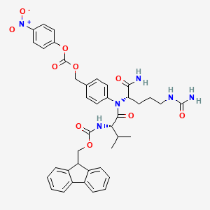 molecular formula C40H42N6O10 B8058362 (9H-Fluoren-9-yl)methyl ((S)-1-(((S)-1-amino-1-oxo-5-ureidopentan-2-yl)(4-((((4-nitrophenoxy)carbonyl)oxy)methyl)phenyl)amino)-3-methyl-1-oxobutan-2-yl)carbamate 