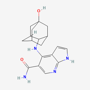 molecular formula C18H22N4O2 B8058424 4-[(5-Hydroxyadamantan-2-yl)amino]-1H-pyrrolo[2,3-b]pyridine-5-carboxamide 