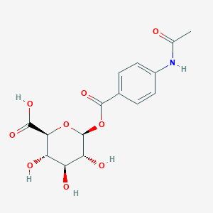 molecular formula C15H17NO9 B8058491 (2S,3S,4S,5R,6S)-6-(4-acetamidobenzoyl)oxy-3,4,5-trihydroxyoxane-2-carboxylic acid 
