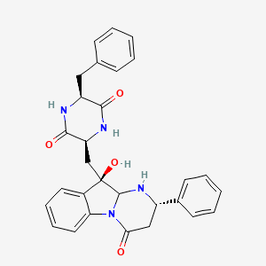 molecular formula C29H28N4O4 B8058546 (3S,6S)-3-[[(2S,10R,10aR)-1,2,3,4,10,10a-hexahydro-10-hydroxy-4-oxo-2-phenylpyrimido[1,2-a]indol-10-yl]methyl]-6-(phenylmethyl)-2,5-piperazinedione 