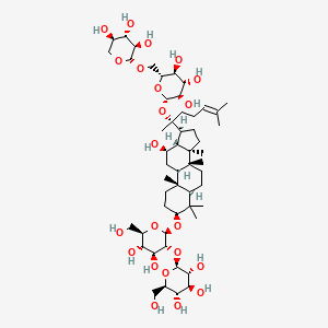 molecular formula C53H90O22 B8058642 (2S,3R,4S,5S,6R)-2-[(2R,3R,4S,5S,6R)-4,5-二羟基-6-(羟甲基)-2-[[(3S,5R,8R,9R,10R,12R,13R,14R,17S)-12-羟基-4,4,8,10,14-五甲基-17-[(2R)-6-甲基-2-[(2S,3R,4S,5S,6R)-3,4,5-三羟基-6-[[(2S,3R,4S,5R)-3,4,5-三羟基氧杂-2-基]氧甲基]氧杂-2-基]氧基庚-5-烯-2-基]-2,3,5,6,7,9,11,12,13,15,16,17-十二氢-1H-环戊[a]菲喃-3-基]氧基]氧杂-3-基]氧基-6-(羟甲基)氧杂-3,4,5-三醇 