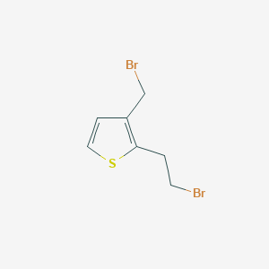 molecular formula C7H8Br2S B8058685 2-(2-Bromoethyl)-3-(bromomethyl)thiophene 
