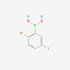 molecular formula C6H5BBrIO2 B8058688 (2-Bromo-5-iodophenyl)boronic acid 