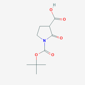 molecular formula C10H15NO5 B8058696 1-[(tert-Butoxy)carbonyl]-2-oxopyrrolidine-3-carboxylic acid 