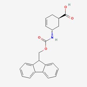 molecular formula C22H21NO4 B8058719 rac-(1R,5S)-5-({[(9H-fluoren-9-yl)methoxy]carbonyl}amino)cyclohex-3-ene-1-carboxylic acid 