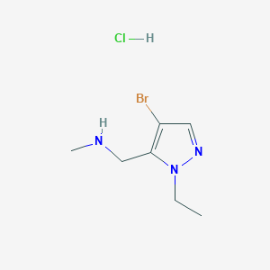 molecular formula C7H13BrClN3 B8058752 [(4-Bromo-1-ethyl-1H-pyrazol-5-yl)methyl]methylamine hydrochloride 