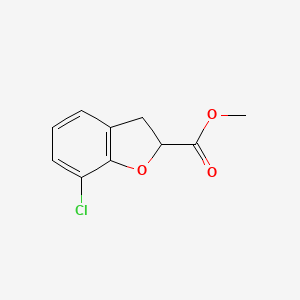 molecular formula C10H9ClO3 B8058798 Methyl 7-chloro-2,3-dihydro-1-benzofuran-2-carboxylate 