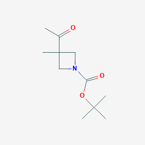 molecular formula C11H19NO3 B8058828 3-Acetyl-3-methyl-azetidine-1-carboxylic acid tert-butyl ester 