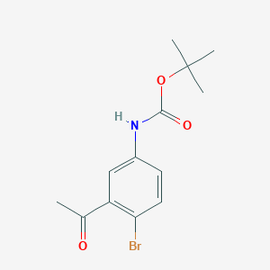 molecular formula C13H16BrNO3 B8058833 tert-butyl N-(3-acetyl-4-bromophenyl)carbamate 