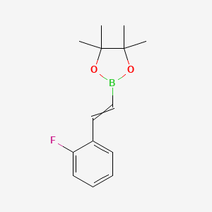 molecular formula C14H18BFO2 B8058847 2-[2-(2-Fluorophenyl)ethenyl]-4,4,5,5-tetramethyl-1,3,2-dioxaborolane 