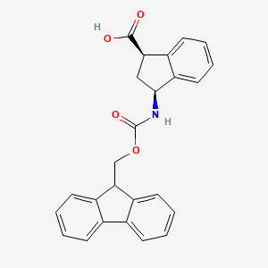 molecular formula C25H21NO4 B8058898 (1R,3S)-3-({[(9H-fluoren-9-yl)methoxy]carbonyl}amino)-2,3-dihydro-1H-indene-1-carboxylic acid 