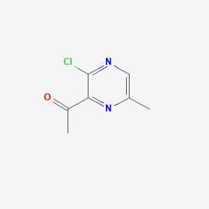 molecular formula C7H7ClN2O B8058956 1-(3-Chloro-6-methylpyrazin-2-yl)ethanone 