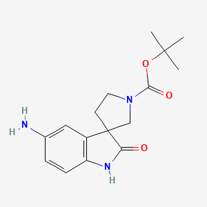 molecular formula C16H21N3O3 B8059032 tert-Butyl 5-amino-2-oxospiro[indoline-3,3'-pyrrolidine]-1'-carboxylate 