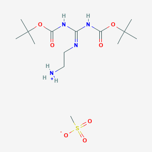 molecular formula C14H30N4O7S B8059102 2-[Bis[(2-methylpropan-2-yl)oxycarbonylamino]methylideneamino]ethylazanium;methanesulfonate 