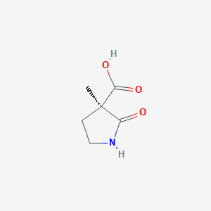 molecular formula C6H9NO3 B8059194 (3R)-3-methyl-2-oxo-pyrrolidine-3-carboxylic acid 