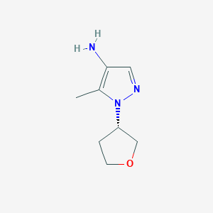 molecular formula C8H13N3O B8059201 (R)-5-methyl-1-(tetrahydrofuran-3-yl)-1H-pyrazol-4-amine 