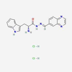 (2R)-2-amino-3-(1H-indol-3-yl)-N-[(E)-quinoxalin-6-ylmethylideneamino]propanamide;dihydrochloride