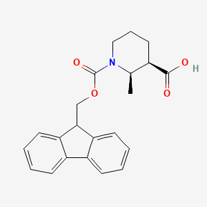 molecular formula C22H23NO4 B8059286 (2R,3R)-1-{[(9H-fluoren-9-yl)methoxy]carbonyl}-2-methylpiperidine-3-carboxylic acid 