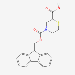 molecular formula C20H19NO4S B8059288 4-{[(9H-fluoren-9-yl)methoxy]carbonyl}thiomorpholine-2-carboxylic acid 