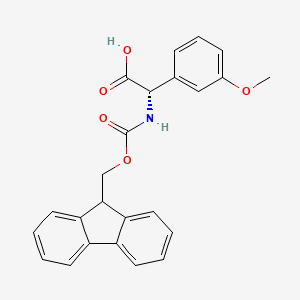 molecular formula C24H21NO5 B8059306 (S)-a-(Fmoc-amino)-3-methoxybenzeneacetic acid CAS No. 1260609-39-9