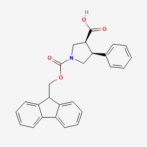 molecular formula C26H23NO4 B8059361 (3S,4S)-1-{[(9H-fluoren-9-yl)methoxy]carbonyl}-4-phenylpyrrolidine-3-carboxylic acid 