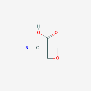 molecular formula C5H5NO3 B8059371 3-Cyanooxetane-3-carboxylic acid CAS No. 1609178-60-0
