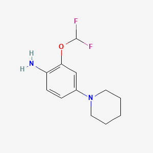 molecular formula C12H16F2N2O B8059401 2-(Difluoromethoxy)-4-(piperidin-1-yl)aniline 