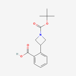 molecular formula C15H19NO4 B8059411 2-{1-[(Tert-butoxy)carbonyl]azetidin-3-yl}benzoic acid 