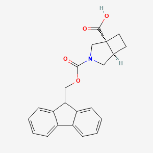 molecular formula C22H21NO4 B8059415 rac-(1R,5R)-3-{[(9H-fluoren-9-yl)methoxy]carbonyl}-3-azabicyclo[3.2.0]heptane-1-carboxylic acid 