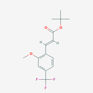 molecular formula C15H17F3O3 B8059426 (E)-tert-butyl 3-(2-methoxy-4-(trifluoromethyl)phenyl)acrylate 