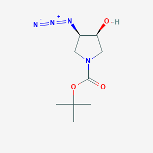 molecular formula C9H16N4O3 B8059449 cis-1-Boc-3-azido-4-hydroxypyrrolidine 